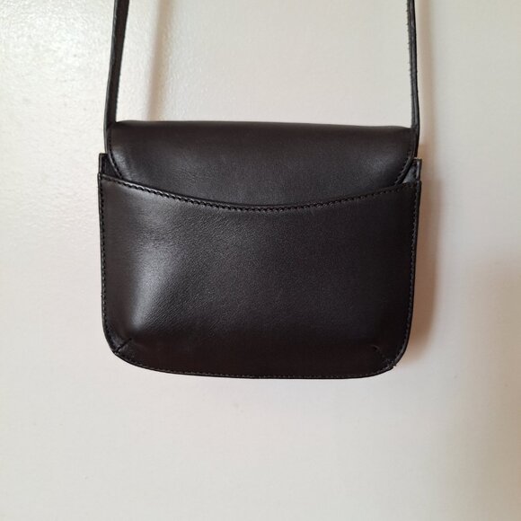 New Ralph Lauren Leather crossbody bag - Color BLACK with gold hardware - Picture 3 of 4